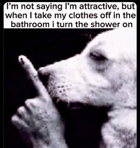 not saying attractive, but when take my clothes off in the bathroom i turn the shower on