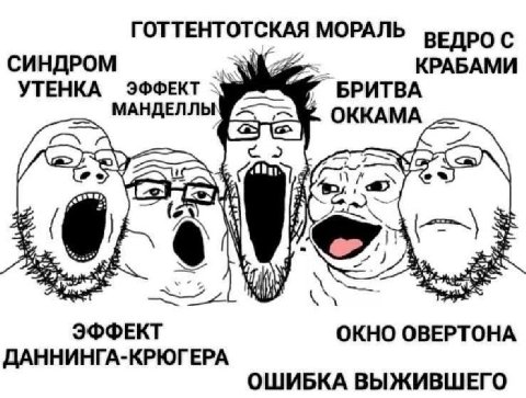 ГОТТЕНТОТСКАЯ МОРАЛЬ ДРО С СИНДРОМ КРАБАМИ УТЕНКА ЭФФЕКТ `БРИТВА МАНДЕЛЛЫ\ то А ЭФФЕКТ ОКНО ОВЕРТОНА ДАННИНГА-КРЮГЕРА ОШИБКА ВЫЖИВШЕГО