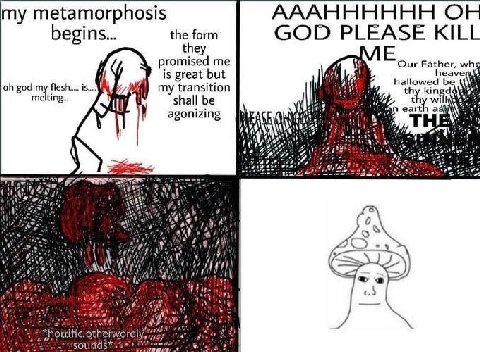 АААНННННН ОН my metamorphosis the form begins... GOD PLEASE KILL they promised me Our Father, is great but heave hallowed be god my i my transition melting... shall be willy eart agonizing 9 he Or К “