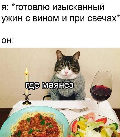 я: *готовлю изысканный ужин с вином и при свечах* ОН: демаянез у