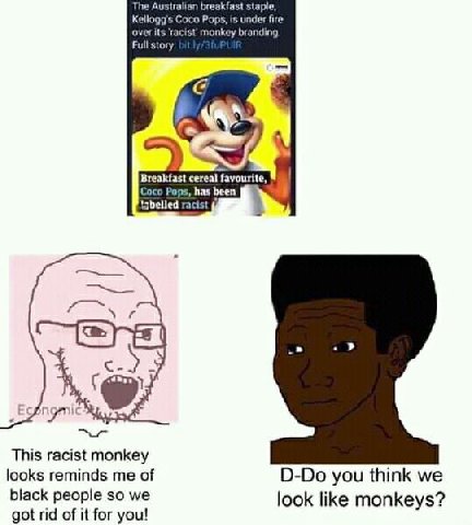 The Australian breakfast staple, Coco Pops, is under fire over its ‘racist’ monkey branding Full story Breakfast cereal favourite, Coco Pops, has been racist This racist monkey looks reminds me of D-D