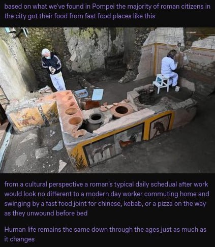 based on what we've found in Pompei the majority of roman citizens the city got their food from fast food places like this a i. 4: ‘at 4 from а cultural perspective а roman’s typical daily schedual af