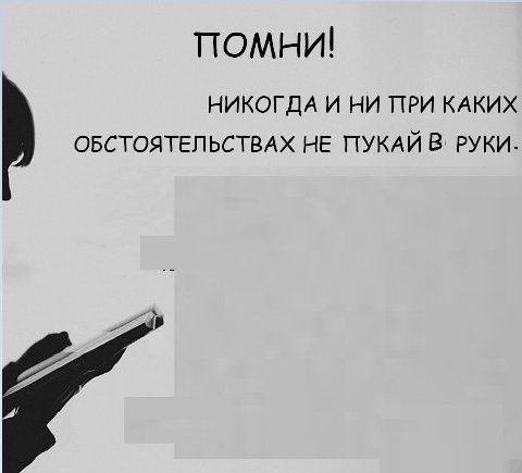 помни! НИКОГДА И НИ ПРИ КАКИХ ОБСТОЯТЕЛЬСТВАХ НЕ ПУКАЙ В: РУКИ.