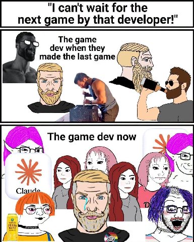 can't wait for the next game that developer!" The game devwhenthey made the last game 4 The game dev now и