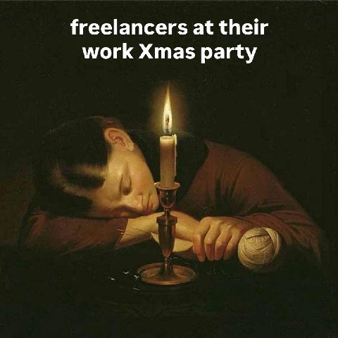 freelancers at their work Xmas party