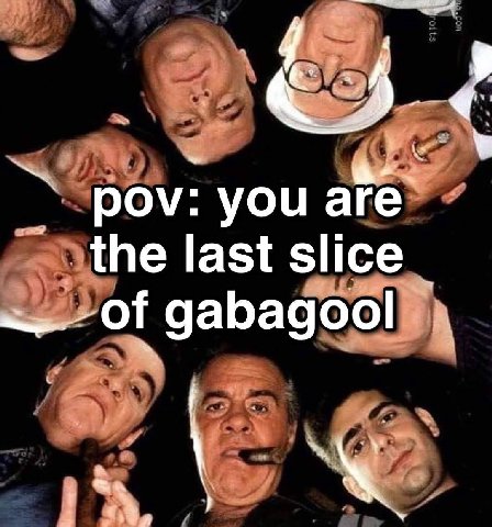 pov: you are the last slice of gabagool