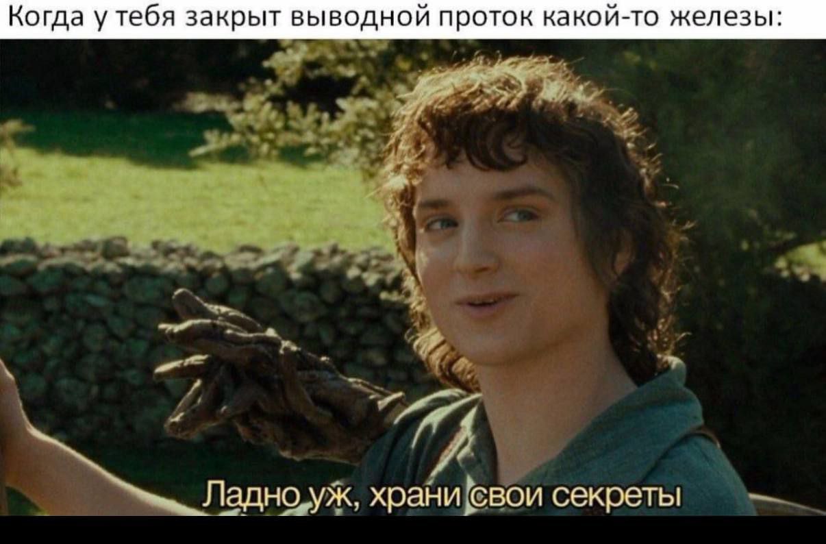 Когда у тебя закрыт выводной проток какой-то железы: Ладно храни свои секреты