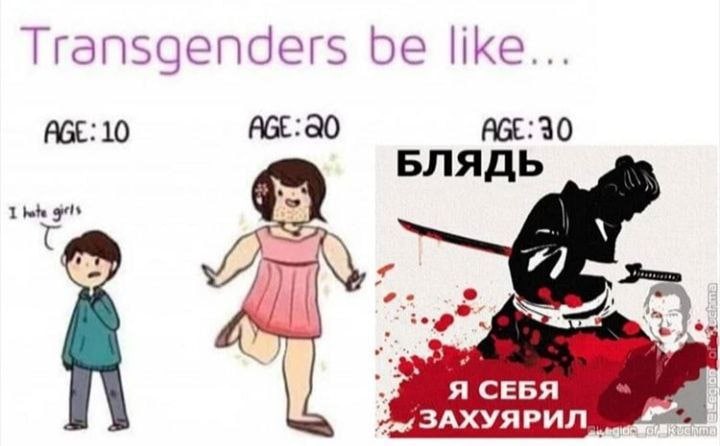 Transgenders AGE: 10 AGE: БЛЯДЬ, 1 bute я СЕБЯ ЗАХУЯРИЛ