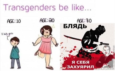 Transgenders AGE: 10 AGE: БЛЯДЬ, 1 bute я СЕБЯ ЗАХУЯРИЛ