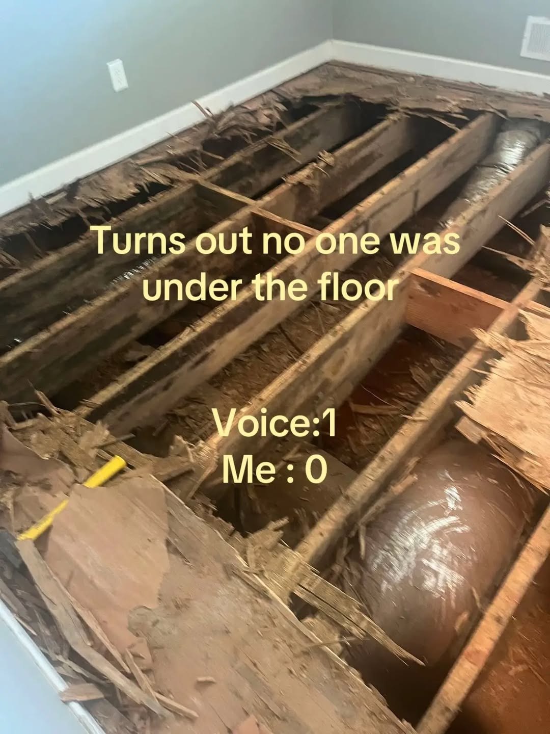 Turns out no one was “under the floor