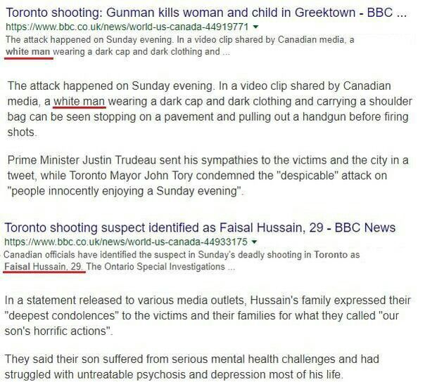 Toronto shooting: Gunman kills woman and child in Greektown BBC https:/Awww.bbc.co.uk/news/world-us-canada-44919771 The attack happened on Sunday evening. In a video clip shared Canadian media. a whit