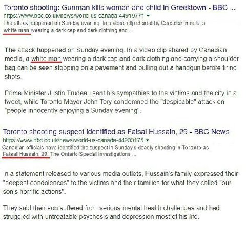 Toronto shooting: Gunman kills woman and child in Greektown BBC https:/Awww.bbc.co.uk/news/world-us-canada-44919771 The attack happened on Sunday evening. In a video clip shared Canadian media. a whit