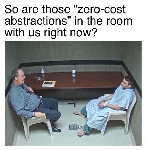 So are those “zero-cost abstractions” in the room with right now?