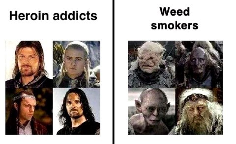 Heroin addicts Weed smokers