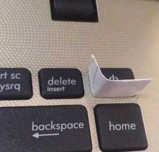 delete у insert backspace