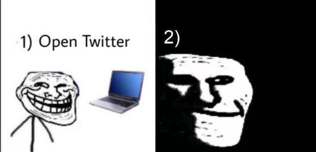 1) Open Twitter 2) 5