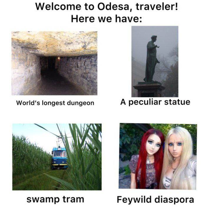 Welcome to Odesa, traveler! Here we have: we longest dungeon A peculiar statue в swamp tram Feywild diaspora