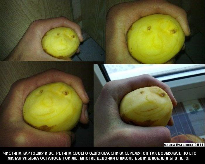 4 2 Я 7 7 Алиса Буданова 2011 ЧИСТИЛА КАРТОШКУ И ВСТРЕТИЛА СВОЕГО ОДНОКЛАССНИКА СЕРЁЖУ! ОН ТАК ВОЗМУЖАЛ, НО ЕГО МИЛАЯ УЛЫБКА ОСТАЛОСЬ TOM ЖЕ. МНОГИЕ ДЕВОЧКИ В ШКОЛЕ БЫЛИ ВЛЮБЛЕННЫ В НЕГО!