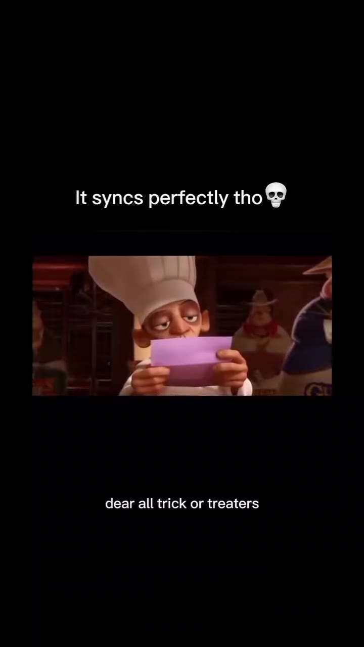 It syncs perfectly tho® tattoo lines and then he left a note dear all trick ог treaters then this year is getting smashed