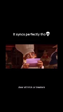 It syncs perfectly tho® tattoo lines and then he left a note dear all trick ог treaters then this year is getting smashed