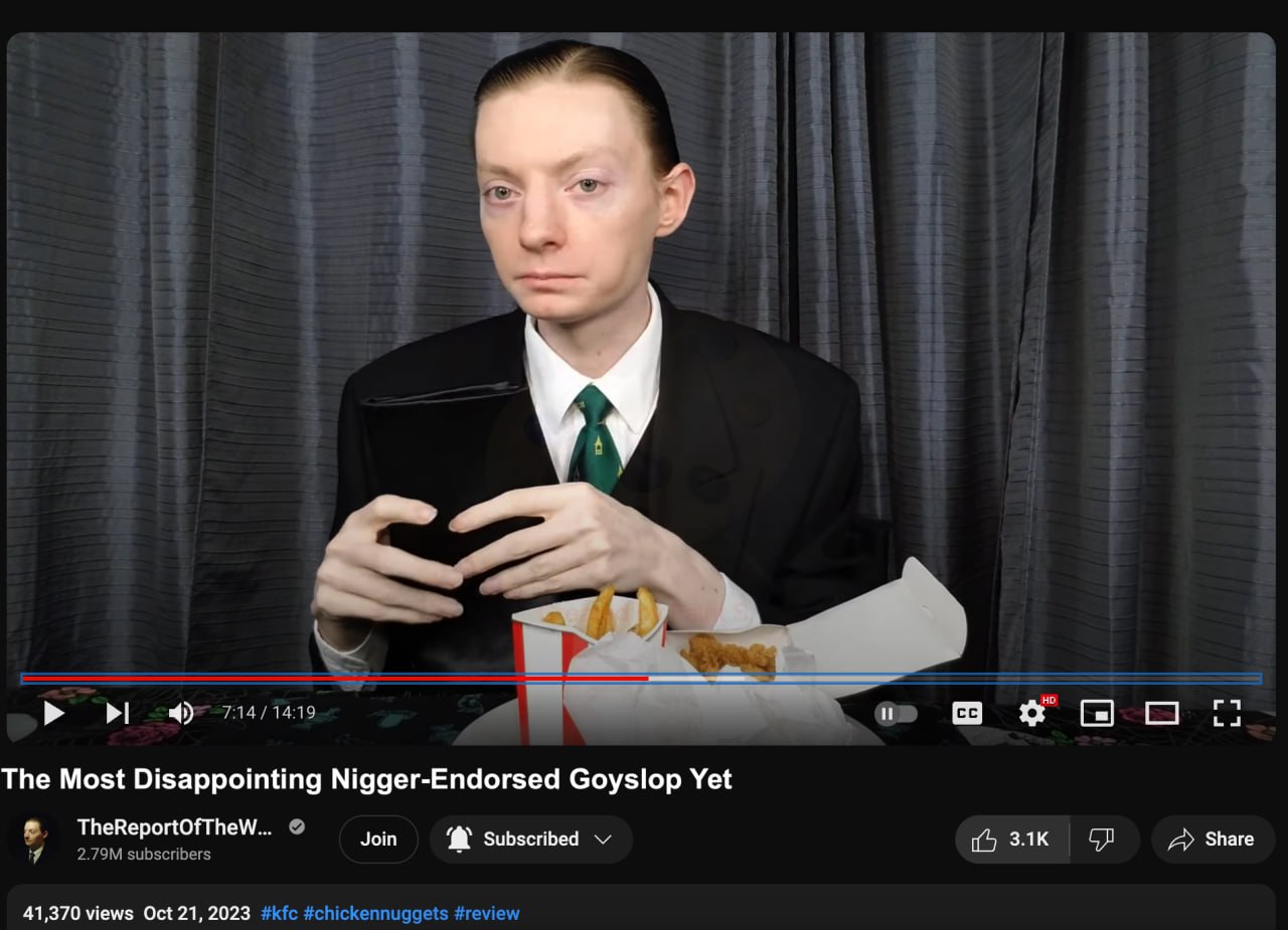 и 4) в с The Most Disappointing Nigger-Endorsed Yet TheReportOfThew... doin Subscribed зак Share 41,370 views Oct 21, 2023