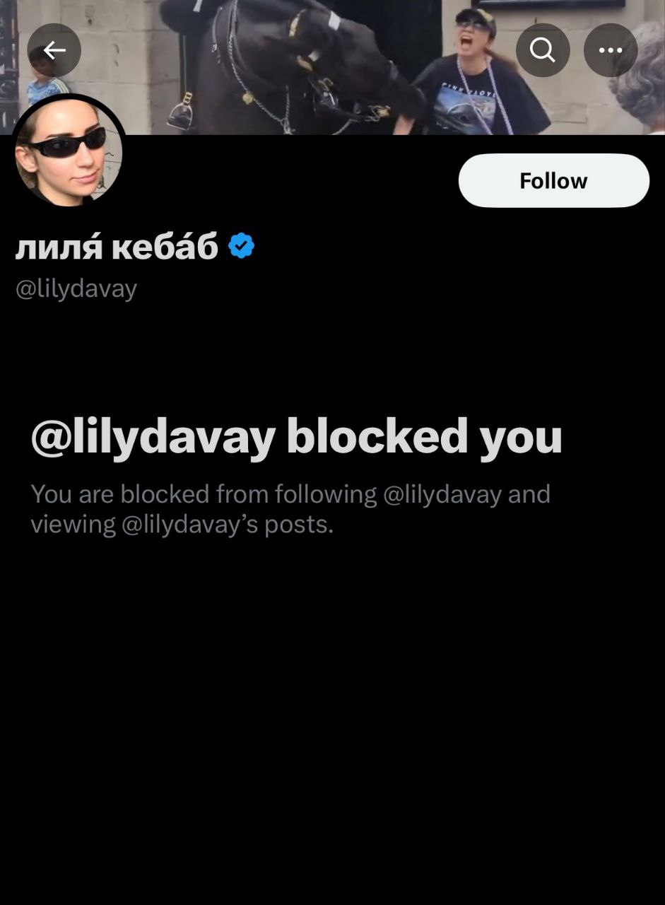 a лиля кебаб @lilydavay @lilydavay blocked you You are blocked from following @lilydavay and viewing @lilydavay’s posts.