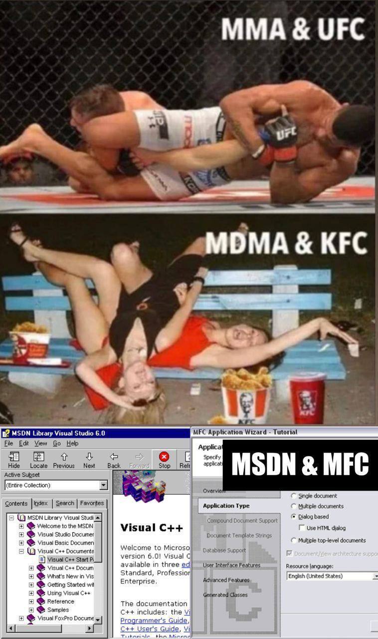 ММА UFC 4. MDMA KFC МЕС Application Wizard Tutorial File Edit View Help Applica’ Spec Hide Locate Previous Next Back Вей Stop Active Subset MSDN MFC (Entire Сойес Over Single document Contents index S