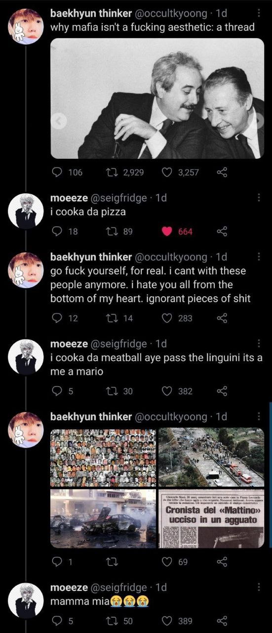 baekhyun thinker 1 why mafia fue по а thread 2+ moeeze baekhyun thinker fuck yourse with these рес! 4 vou from (he hottom of my heart. pieces of shit гсоока aye pass the a Me baekhyun thinker Nee 2 mo
