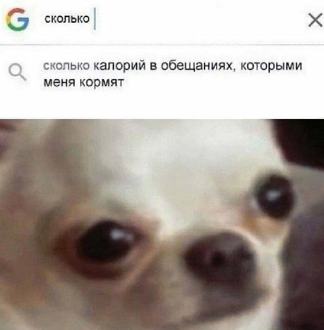 сколько сколько калорий в обещаниях, которыми меня кормят