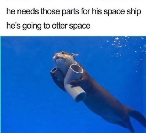 he needs those parts for his space ship he’s going to otter space