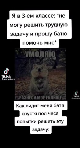 могу решить трудную задачу и прошу батю помочь мне* Как видит меня батя спустя пол часа попытки решить эту