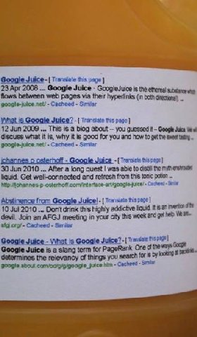 Google Juice-| Trensiate page 23 Apr 2008 Google Juice GoogieJuice is the ethereal substance flows between web pages their hyperlinks (in both directions!) google-juice net/ Cacheed is Google Juice? i