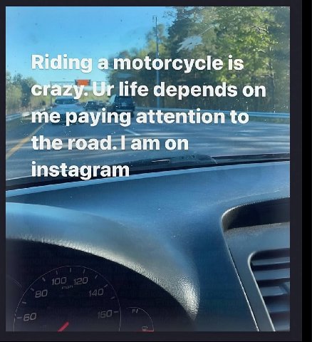 Riding а motorcycle is crazy-Ur life depends on paying attention to the гоаа. on instagram