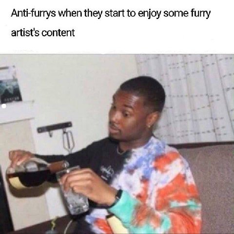 Anti-furrys when they start to enjoy some furry artist's content