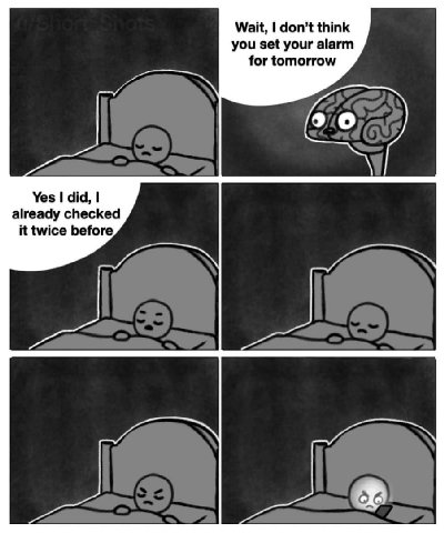Мак, don’t think you set your alarm for tomorrow Yes did, already checked it twice before