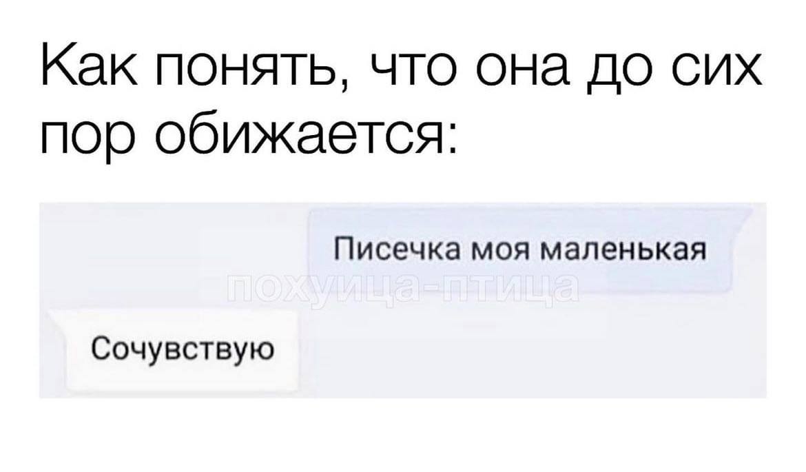 Как понять, что она до сих пор обижается: Писечка моя маленькая Сочувствую