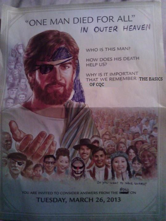 “ONE MAN DIED FOR ALL” IN OUTER НЕАМЕМ WHO IS THIS MAN HOW DOES HIS DEATH HELP WHY IS IMPORTA! THAT WE REMEMBER THE BASICS OF CQC Я ide у if