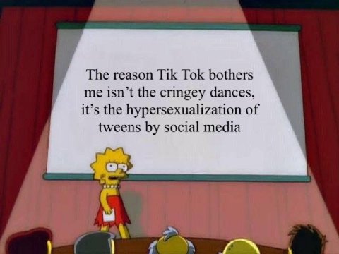 The reason Tik Tok bothers me isn’t the cringey dances, it’s the hypersexualization of tweens social media