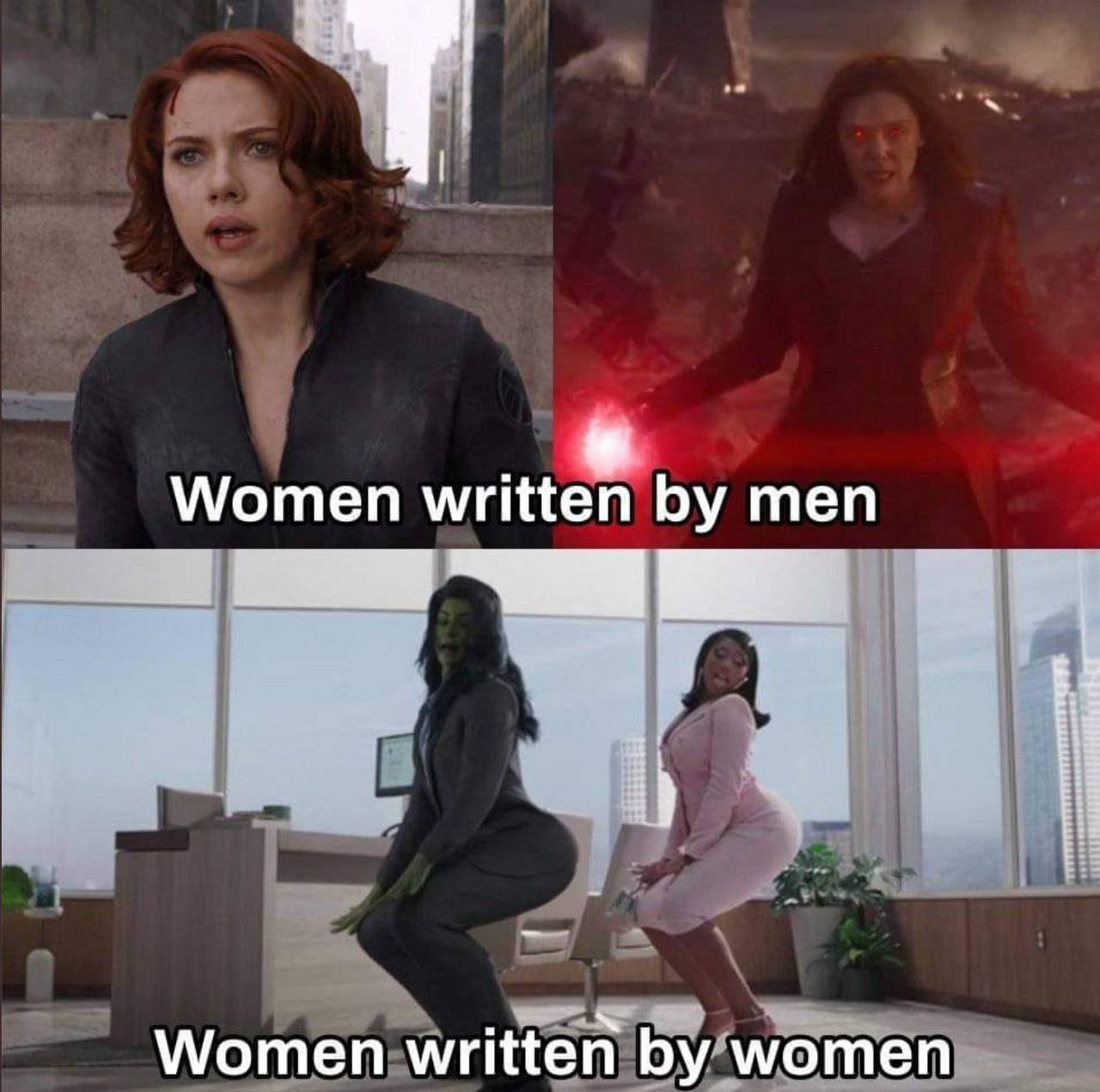 Women written men Women written women