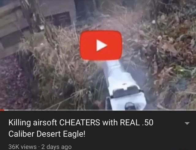 Killing airsoft CHEATERS with REAL .50 Caliber Desert Eagle!