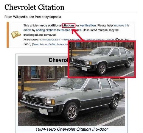 Chevrolet Citation From Wikipedia, the free encyclopedia This article needs verification. Please help improve this article adding citations to 3 Unsourced material may be challenged and removed. Find 