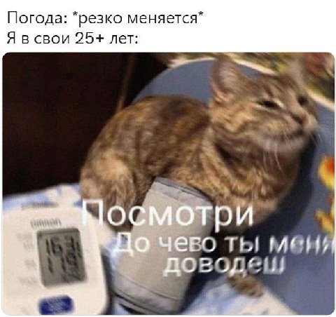 Погода: *резко Я в свои 25+ лет ele о Thi мен