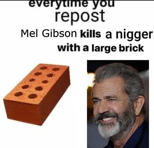 repost Mel Gibson kills a nigger with a large brick