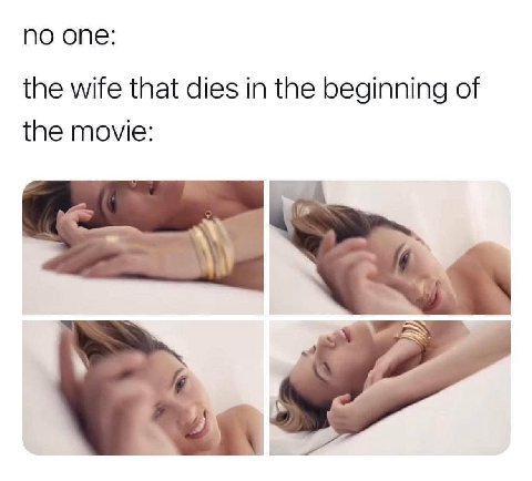 по опе: the wife that dies in the beginning of the movie: