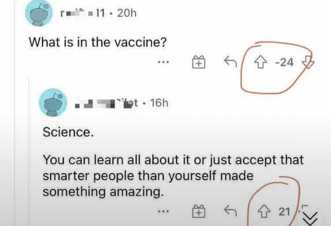 What is in the vaccine? -24 Science. You can learn all about it or just accept that smarter people than yourself made something amazing.