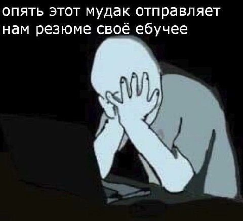 опять этот мудак отправляет нам резюме своё ебучее