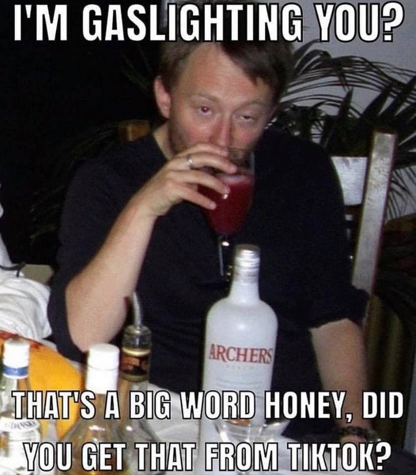 GASLIGHTING YOU THAT HONEY, DID GET THAT FROM TIKTOK?