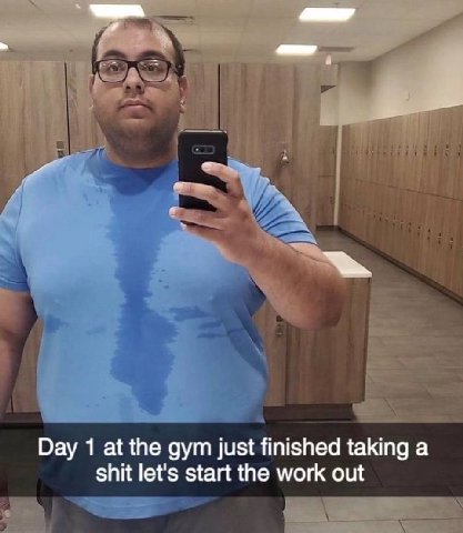 Day 1 а the gym just finished taking а shit let's start the work out