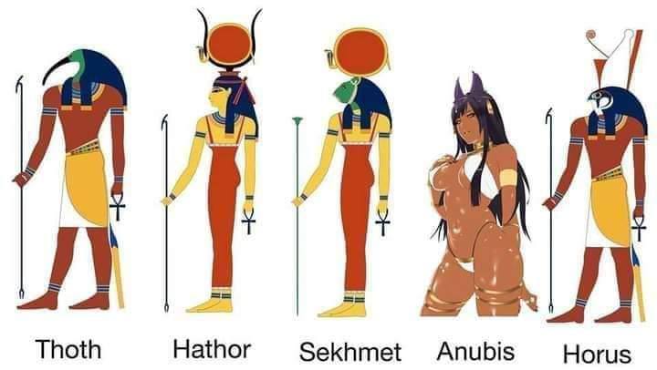 con Thoth Hathor Sekhmet Anubis Horus