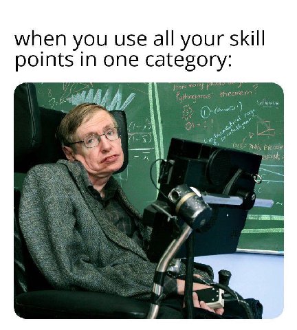 when you use all your skill points one category: Ном many (1